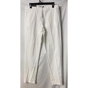 NWT M & S Marks Spencer Womens White Stretch Chino Trousers Pants Slacks Size 12